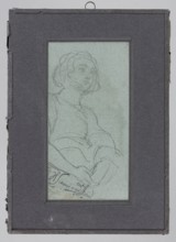 Sketch of a female figure by Henryk Siemiradzki 1843–1902. Pencil drawing, before 1902. Subject: