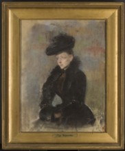 Portrait of a woman in a black hat; verso: sketch of a girl's portrait. Olga Boznanska 1865–1940,