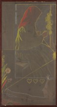 Przadka, Rudzinski, Stanislaw 1867–1915 painter; author, spinning, before 1915, pastel, height 100
