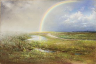 Landscape with a Rainbow, Józef Janowski ca.1859–ca.1938, painter. Pastel on paper, 1901. Subject: