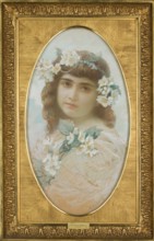 Portrait of Wanda Debowska in a jasmine wreath, Kedzierski, Apoloniusz 1861-1939 painter, Debowska,