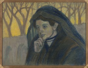 Woman in Mourning, Jan Rembowski 1879–1923. After 1905. Pastel on paper, 52.5 × 70.0 cm. Female