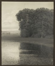 Landscape with trees by the water, Noskowski, Tadeusz 1876–1932, painter; 1913; drawing; height 75