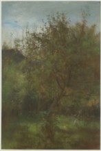 Orchard - Boy under the Apple Tree, Pruszkowski, Witold 1846-1896 painter, orchards, children,
