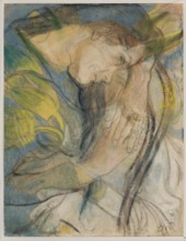 Girl leaning on the armrest of a chair; verso: Annah nude, Paul Gauguin's models, Wyspianski,