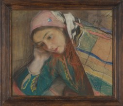 Portrait of a Girl in Krakow Costume, Teodor Axentowicz 1859–1938. Pastel, 1909. Height 33.5 cm;
