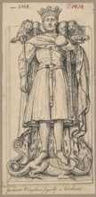 Figure of King Wladyslaw Jagiello from his tombstone in Wawel Cathedral in Kraków; Gothic tomb