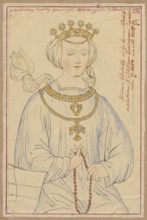 Portrait of Queen Elizabeth of Rakuszanka, after the painted old Genealogy of the Habsburgs in