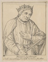 King Casimir Jagiellon, portrait after a French engraving; draughtsman: Alexander Lesser 1814–1884.