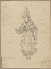 Queen Elizabeth of Rakuszanka, figure on a console after a sculpture in the corridor at Stuttgart