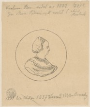 Portrait of Queen Bona Sforza in profile, after a medal by Giovanni Maria Padovano, Giovanni Maria