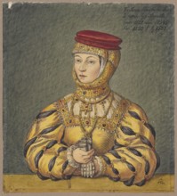 Portrait of Queen Barbara Radziwillówna, after a painting by Lucas Cranach the Younger; draughtsman