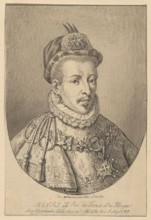Portrait of King Henry of Valois, bust, after an engraving by Nicolas Larmessin, from Les augustes