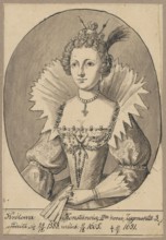 Oval portrait of Queen Constance of Habsburg, after an engraving, Lesser, Alexander 1814-1884