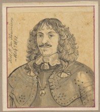 Portrait of John Casimir in armor, drawn by Alexander Lesser 1814–1884; subject: John Casimir King