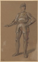 Man in Armour, Aleksander Lesser 1814–1884 draughtsman; subject: militaria/knightly armour; drawing