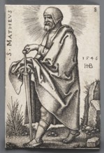 St. Matthew, from the series The Twelve Apostles, by Sebald Beham 1500–1550, graphic print, 1546