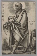St. Matthew, from the series The Twelve Apostles; Sebald Beham 1500–1550, graphic artist; German,