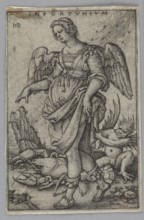 Misfortune; Sebald Beham 1500–1550, German Renaissance graphic artist; 16th century graphic print;