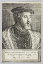 Portrait of Emperor Charles V, Beham, Barthel 1502-1540 author, Charles V Roman-German Emperor;