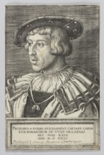 Portrait of Emperor Ferdinand I, Beham, Barthel 1502–1540 graphic artist, portraits of rulers,