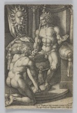 Apollo Helios, Sol, from the series: Gods Patronizing the Planets, Aldegrever, Heinrich ca.