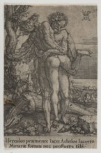 Hercules Fighting with Achelus, Aldegrever, Heinrich ca. 1502-1555 aut. 1561 graphic artist/author;