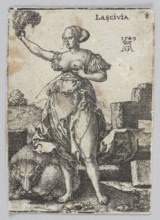 Lascivia, from the series: Allegorical Figures, Aldegrever, Heinrich ca. 1502-1555 aut. 1561