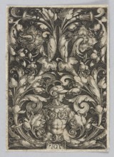 Vignette with a half-figure in armor; Heinrich Aldegrever ca. 1502–1555 aut. 1561 graphic artist;