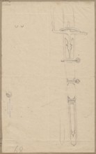Broadsword recto and verso, Aleksander Lesser 1814–1884 draughtsman / author; gift; militaria;