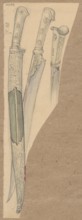 Yatagan; drawing; illustrator: Aleksander Lesser 1814–1884; dated 1841; medium: drawing on paper of