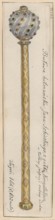 Hetman's baton of Jan III Sobieski, circa 1665; drawing by Aleksander Lesser 1814–1884. Subject: