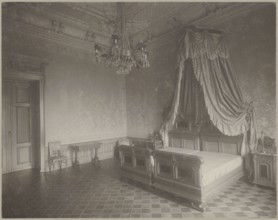 Lódz. Maurycy Poznanski's Palace . Bedroom interior with a double four-poster bed, Piotrowski