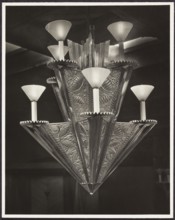 Chandelier in the workroom, designed by Mieczyslaw Kotarbinski, at the International Exhibition of