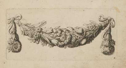 Feston: Artus Quellinus 1609–1668, engraver attributed. Baroque style; ornament design of