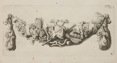 Festoon: 4, Quellinus, Artus 1609–1668 engraver?, leaves, baroque, festoons, garlands,
