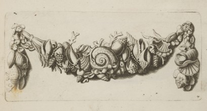 Feston: Quellinus, Artus 1609–1668, engraver; baroque; festoons, garlands, pearls, shells, corals;