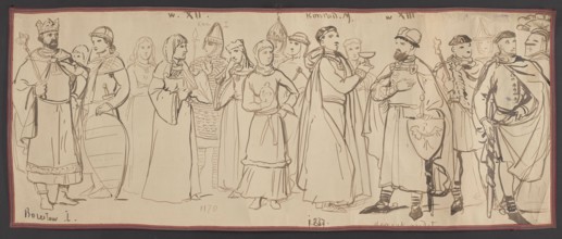 Polish costumes from the 11th, 12th and 13th centuries: the times of Boleslaw I the Brave, Casimir