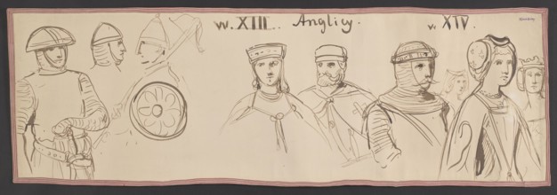 English Costumes from the 13th and 14th Centuries, Gerson, Wojciech 1831-1901 draughtsman/author,