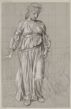 Saint Margaret with a Dragon, Hans Thoma 1839–1924, ca. 1907. Drawing, height 51 cm, width 33.3 cm.