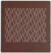 Ise katagami dyeing stencil - tatewaku with stylized wisteria flowers (fuji tatewaku), Ôsugi,