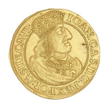 Gdansk ducat, Lesse, Daniel (1656–1685); John II Casimir Vasa (King of Poland, 1648–1668). Obverse: