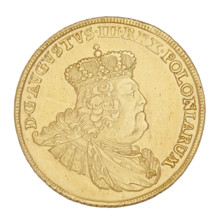 Crown Double Augustus; maker: Ernest Dietrich Croll (fl. 1753–1763); subject: Augustus III Sas