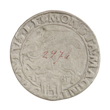 Lithuanian grosz, Sigismund I the Old (King of Poland; 1506–1548). Obverse: crowned Polish Eagle;