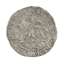 Lithuanian grosz, Sigismund I the Old (King of Poland; 1506–1548). R8 (rarity). Obverse: Polish