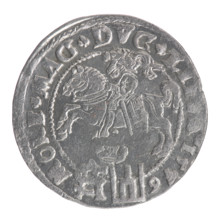 Lithuanian grosz on a Polish foot, Sigismund II Augustus (King of Poland; 1544–1572). Obverse: