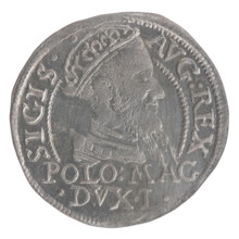 Lithuanian grosz on a Polish foot, Sigismund II Augustus (King of Poland; 1544–1572). Polish coin