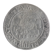 Lithuanian grosz on a Lithuanian foot, Sigismund II Augustus (King of Poland; 1544–1572),