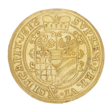 2 ducats, Charles II (Duke of Ziebice-Olesnica; 1587–1617). Obverse: male bust in armour with a