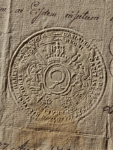 Seal of Kazimierz Raczynski, Starost General of Greater Poland. Imprint of the seal. In an oval